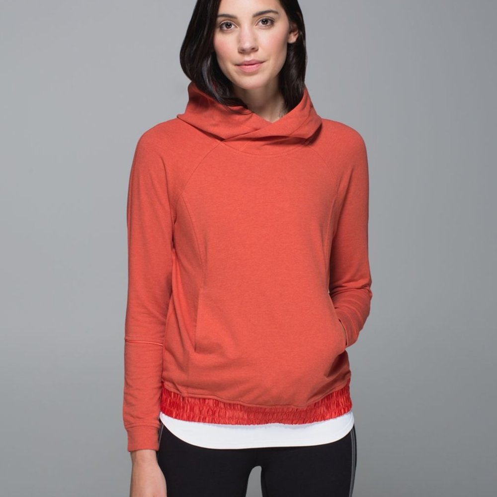 lululemon athletica Orange Hooded Pullover Sweatshirt